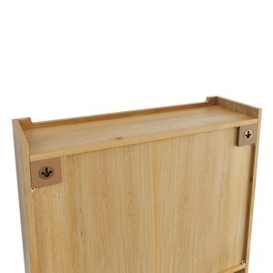Mobiletto Vintage con Porta in Vetro a Doppia Parete e 3 Ripiani per Bagno, Cucina, Sala da Pranzo - Product Image 2