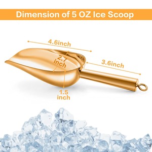 Cuillère à glace en acier inoxydable doré de qualité supérieure, outil élégant pour servir les boissons, accessoire de cuisine et de bar robuste - Product Image 5