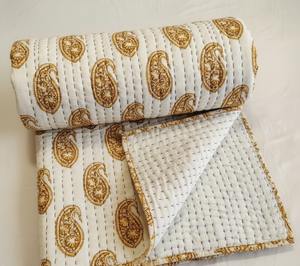 Fabricante de Colchas Kantha de Algodón Indio, Colchas con Estampado de Bloques, Exportación al por Mayor - Product Image 3