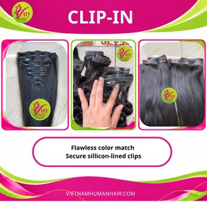 VuyHair Extensions à clips 100% cheveux humains vierges de qualité supérieure, vente en gros, double trame machine, toutes couleurs, livraison rapide dans le monde entier - Product Image 5