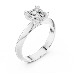 Anillo de Compromiso con Diamante Cultivado en Laboratorio, Corte Asscher, Certificado IGI, 1.5ct, Seis Garras, Caja de Catedral, Personalizado, Oro Sólido de 18K, Montura Alta - Product Image 5