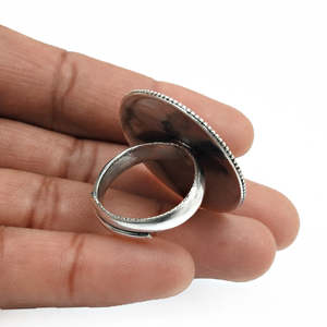 <b>Adjustable</b> <b>Ring</b> With Round Cut Design Made From Solid 925 Sterling <b>Silver</b> Handmade Bohemian Jewelry Flower Design Vintage <b>Ring</b> - Product Image 3