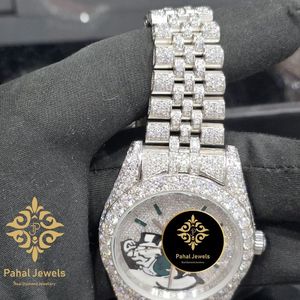 Montre de luxe Pahal Jewels pour femme, boîtier rond en acier inoxydable 38 mm, mouvement à quartz analogique, bracelet lumineux tendance - Product Image 2