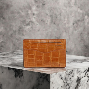 กระเป๋าสตางค์นามบัตรหนังจระเข้แท้ที่ใส่บัตรเครดิตคละสีรองรับ OME/ODM - Product Image 3