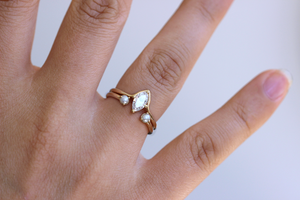 Marquise Cut Diamond Engagement Ring 14K SOLID Gold Prong Setting Classic Women's - Product Image 6