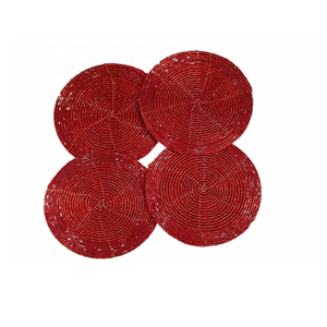 Hot Selling Round Handmade Glass <b>Beaded</b> <b>Coaster</b> Set of 4 <b>Beaded</b> Tea <b>Coaster</b> <b>Coasters</b> for Dinning Coffee & Kitchen Table - Product Image 4