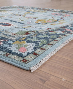 Premium Hand Knotted <b>Traditional</b> Oushak Pattern Wool <b>Rug</b> Handmade Luxury Carpet Zaari Brand Eco-Friendly Non-Slip Custom Design - Product Image 5