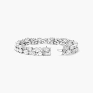 Women's Luxury 2 Row Cascading Lab-Grown Diamond Tennis <b>Bracelet</b> in White Gold - Product Image 2