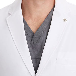 Blouse médicale blanche pour hommes, grande taille, légère, uniforme d'hôpital avec tissu sécurisé anti-aiguilles pour le personnel médical - Product Image 4