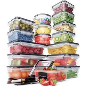 Ensemble de 12, 16 ou 24 contenants hermétiques pour aliments, boîtes de conservation alimentaire en plastique transparent avec couvercles, empilables, organisateur de réfrigérateur pour la cuisine - Product Image 4