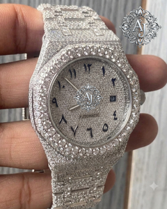 นาฬิกาอัตโนมัติ Afar Jewels Luxury Mechanical VVS Moissanite Iced Out สายขนาด 20 มม. หน้าปัดคริสตัลแก้ว ระบบอนาล็อก เครื่อง ETA - Product Image 3