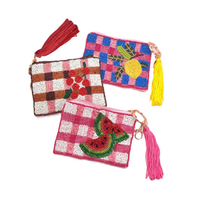 Porte-monnaie classique brodé de perles de rocaille faites à la main en Inde, motif dessin animé, pour femmes, avec logo personnalisé - Product Image 6