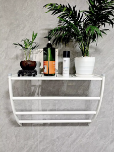 OEM/ODM Vietnam – Nouvelle étagère murale moderne en acier inoxydable en forme de 7 pour serviettes de bain, idéale pour la maison - Product Image 3