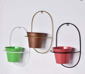 Ensemble de jardinières murales modernes en métal |   Support décoratif pour pot de fleurs d'intérieur et d'extérieur pour balcon, jardin et décoration intérieure - Product Image 4