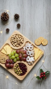 Wooden Coffee Tray Dual Cup Slots Commercial Grade Breakfast <b>Bed</b> Serving for Couples <b>Rustic</b> Handmade Solid Beech Wood Catering - Product Image 4