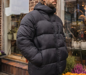 Hot Selling <b>Men's</b> Puffer <b>Jacket</b> High Street Exclusive Winter <b>Letter</b> Pattern Stand Collar Breathable Quick Dry 100% Polyester - Product Image 4