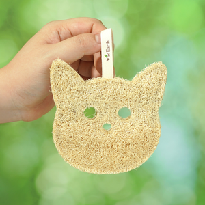 Ensemble d'éponges de gommage de bain luffa visage de chat naturel exfoliant multi-usages haute absorption cuisine utilisation - Product Image 1
