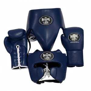ชุดฝึกซ้อมมวย No Boxing No Life หนังวัวแท้ สีนม ขายส่ง พร้อมนวมฝึกซ้อม สายรัดปรับได้ หมวกป้องกันศีรษะ และอุปกรณ์ป้องกันขาหนีบ - Product Image 2