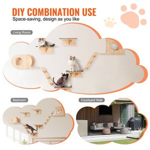 Estantes de Pared para Gatos con Plataformas para Saltar, Camas para Gatos, Hamacas, Árbol para Gatos, Muebles para Gatos, Casas y Muebles para Mascotas - Product Image 6