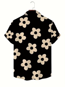 Chemise imprimée 3D motif floral pour homme, manches courtes, décontractée, pour l'été, la plage, les vacances, la mode quotidienne, coupe ample - Product Image 1