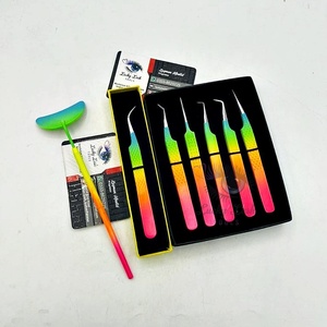 แหนบสีสันสดใสที่มีด้ามจับเรียบและเพชร | แหนบสแตนเลสสำหรับต่อขนตาฉลากตามสั่ง - Product Image 4