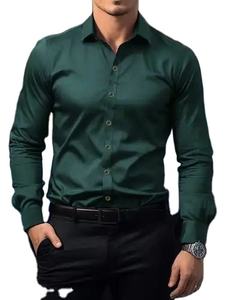 Chemises habillées pour hommes à manches longues en gros, 100% coton, tailles grandes, chemises classiques pour hommes, formelles - Product Image 4