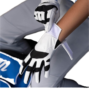 Cómodos guantes de bateo de béisbol suaves Impresión de logotipo personalizado Cierre de hebilla de mano derecha Material de poliéster 100% Tamaño personalizado para - Product Image 1
