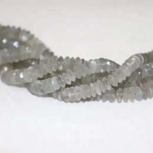 Prêt à acheter pierre de lune grise naturelle facettes Rondelle forme perles de pierres précieuses de luxe brin de bijoux du fabricant fournisseur - Product Image 2