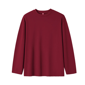 Premium Mens Blank Long Sleeve T-Shirt Cotton Blend Crewneck Plain Soft <b>Underwear</b> Tee Wholesale Casual Shirts - Product Image 5