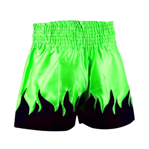 Pantalones Cortos de Kickboxing Morados con Diseño de Llamas, Pantalones de Muay Thai de Satén, Ropa Profesional de Artes Marciales, Equipo Personalizado para Equipos - Product Image 4