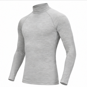 Camiseta de Compresión de Manga Larga Gris para Hombre, Absorbente de Sudor, Transpirable, de Secado Rápido, Antiarrugas, Elástica, de Spandex y Poliéster - Product Image 6
