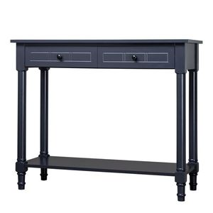 Consolle a 2 livelli con 2 cassetti per ingresso e tavolino da divano per hotel, ripiani portaoggetti, elegante design a C - Product Image 6