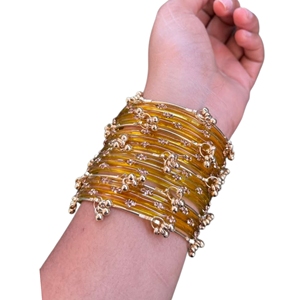 กำไลข้อมือแคชเมียร์สีทองคุณภาพสูงสำหรับงานแต่งงาน - Product Image 4