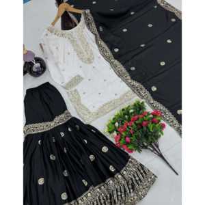 Hermosa Ropa Tradicional Musulmana y Accesorios, Top de Fiesta con Sharara y Dupatta - Product Image 2