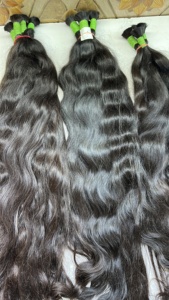 Extensiones de Cabello Humano Natural a Granel Row Temple, 100% Cabello Virgen Remy, 180g, de un Solo Donante, Cabello Camboyano e Indio para Tejer a Máquina - Product Image 2