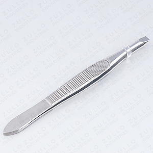 Professional Custom Color Eyebrow Tweezers Stainless Steel Slanted Tip Stripe Grip Beauty Grooming <b>Tool</b> OEM - Product Image 5