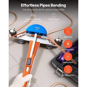 Kit de pliage de tubes compact 1/4 7/8 pouces, matrices en alliage d'aluminium avant/arrière, outil de pliage manuel 7 couleurs pour le cuivre, le CVC et l'air - Product Image 2