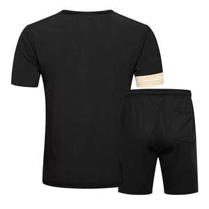 Ensemble de vêtements de sport pour hommes avec impression de logo personnalisé, ensemble décontracté en deux pièces, t-shirt et short de couleur unie, taille XL pour l'été, tenues de sport - Product Image 3
