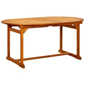 Grande table de jardin extensible en bois d'acacia massif brun, tables d'extérieur - Product Image 4