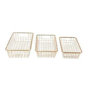 Paniers de rangement de cuisine rectangulaires modernes en fer robuste faits à la main avec poignée écologique pour une utilisation multifonctionnelle sur comptoir - Product Image 3