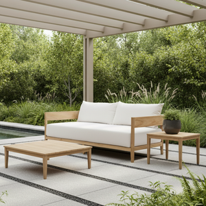 Sofá de Exterior de Madera de Teca Sólida de Diseño Moderno y Lujoso, Color Natural, Muebles para el Hogar, Hotel, Villa, Taller - Product Image 2