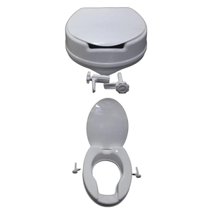Asiento elevador de inodoro ajustable Sagar de 6 pulgadas con tornillos, de plástico blanco, para uso en baño - Product Image 3