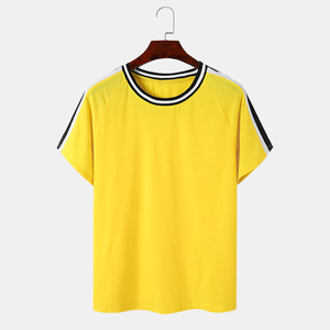 เสื้อยืดเปล่าขายส่งแบบสวมใส่สบาย ระบายอากาศได้ดี มีโลโก้ OEM สไตล์ลำลอง สตรีทแวร์ เสื้อยืดออกกำลังกายผู้ชายแบบสั่งทำได้ เสื้อยืดผ้าฝ้ายเนื้อบางเบา - Product Image 1