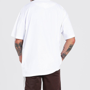 Men's Black Oversized <b>Short</b> <b>Sleeve</b> O-Neck T-shirts 100% Cotton Jersey Tee Casual Solid Color Blank Design Boxy Fit T Shirt - Product Image 4