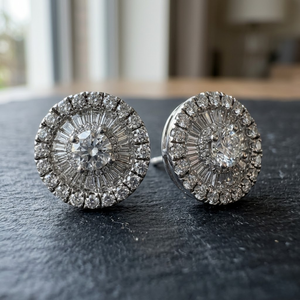 High End China Manufacturer Price Trendy 18k White Gold Natural Brilliant Cut Diamond Stud Earrings Fine Jewelry Quick Delivery - Product Image 1
