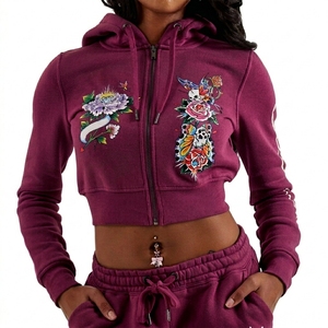 Solid <b>Cropped</b> Hoodies Women High Quality Multiy Color Options Zipper Hoodie for Casual Street Wear - Product Image 4