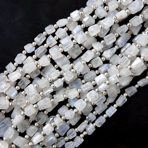 Natural Rainbow Moonstone Faceted Tumble Gemstone Beads Moonstone Loose Nuggets Shape Beads 5x7-6x8MM For Jewelry Making Supplie - Product Image 2