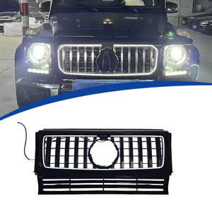 Nuova Griglia LED Stile GT con Lamelle Verticali per <span class=keywords><strong>Mercedes</strong></span> Classe G W463 2004-<span class=keywords><strong>2018</strong></span>, Materiale ABS, Installazione Diretta, Cina - Product Image 2