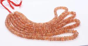 Perles de pierre de soleil naturelle facettées en forme de rondelle, 6 à 7,5 mm, perles de pierre de soleil d'Oregon pour la création de bijoux - Product Image 4