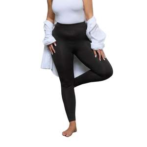 Leggings noirs unis taille haute pour femmes, lot de 2, respirants, anti-transpiration, extensibles dans quatre directions, pour entraînement décontracté et yoga, personnalisables OEM - Product Image 2